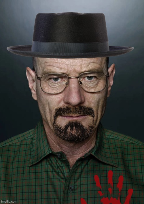 I turned The OG Walter White photo into Heisenberg | image tagged in breaking bad,amc,transformation | made w/ Imgflip meme maker