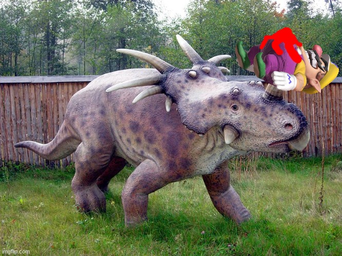 Wario gets impaled by a Styracosaurus.mp3 | image tagged in wario dies,wario,dinosaur,animals | made w/ Imgflip meme maker