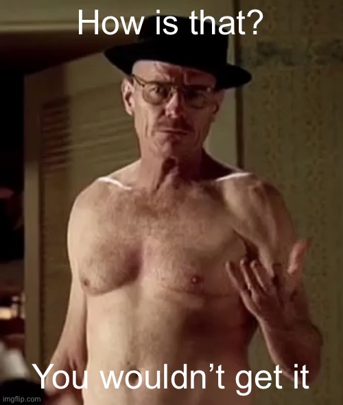 Walter white the one piece is real | How is that? You wouldn’t get it | image tagged in walter white the one piece is real | made w/ Imgflip meme maker