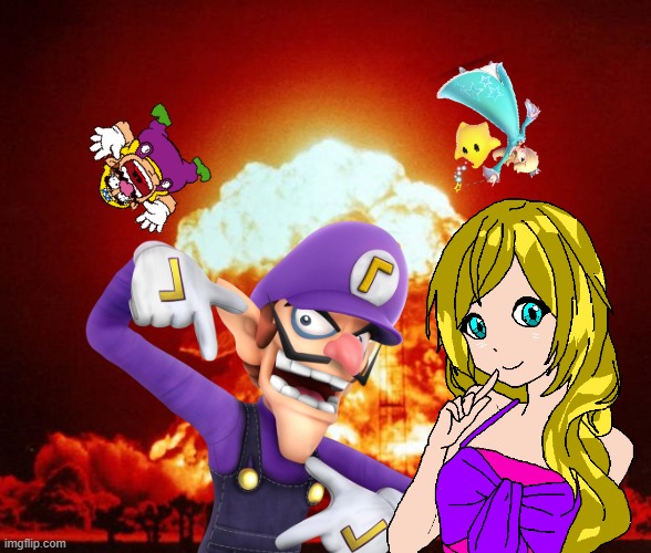 Wario and Rosalina get nuked by Waluigi and his new girlfriend.mp4 | made w/ Imgflip meme maker