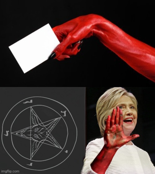 High Quality Hillary Clinton Devil Arm Blank Meme Template