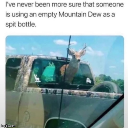 You sure? | image tagged in stolen,spit,mountain dew,bottle | made w/ Imgflip meme maker