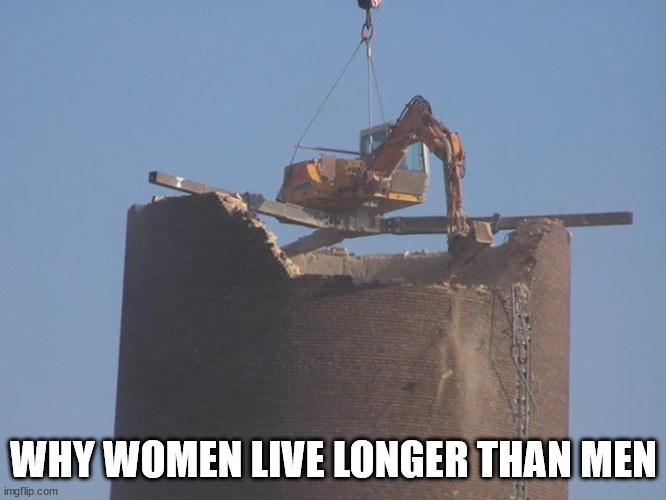 Why Women Live Longer Than Men | WHY WOMEN LIVE LONGER THAN MEN | image tagged in funny memes,funny meme,men vs women,men and women | made w/ Imgflip meme maker
