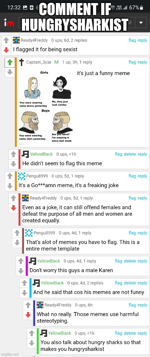 COMMENT IF HUNGRYSHARKIST | made w/ Imgflip meme maker