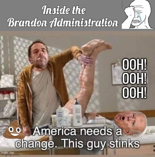 Joe's dirty diaper stinks |  Inside the Brandon Administration; OOH!
OOH!
OOH! | image tagged in blank grey,joe biden | made w/ Imgflip meme maker