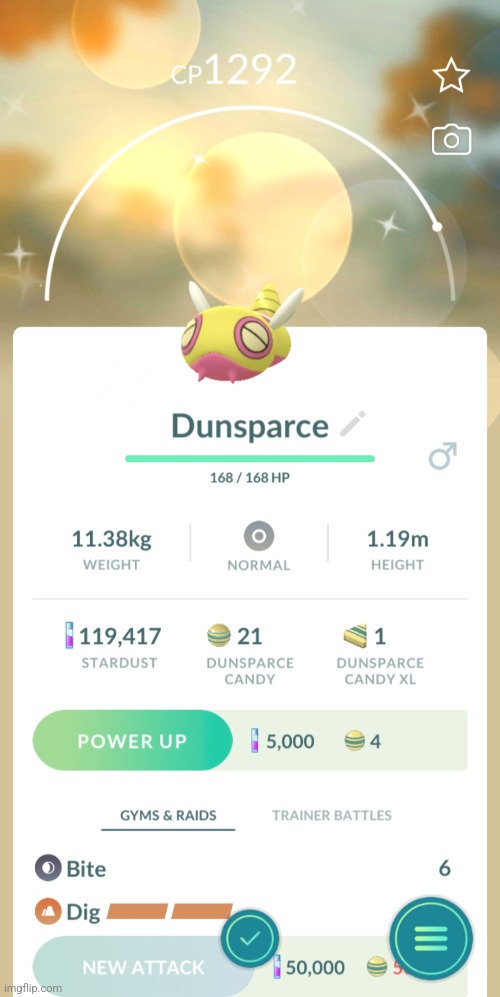 Shiny Dumbsparce! (1 star) | image tagged in pokemon go,pokemon,normal,why are you reading the tags | made w/ Imgflip meme maker