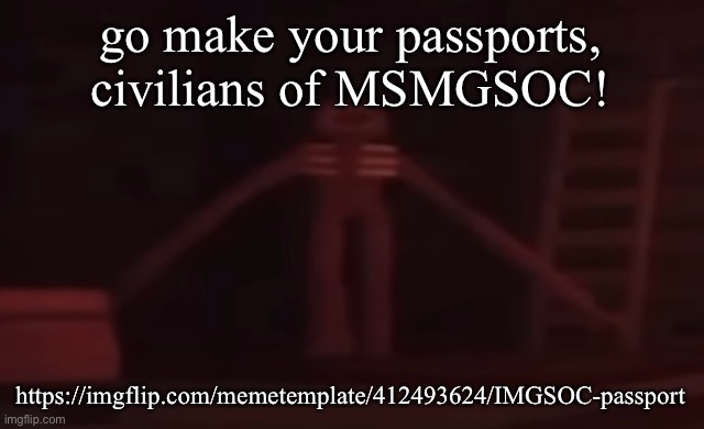 figure stare | go make your passports, civilians of MSMGSOC! https://imgflip.com/memetemplate/412493624/IMGSOC-passport | image tagged in figure stare | made w/ Imgflip meme maker