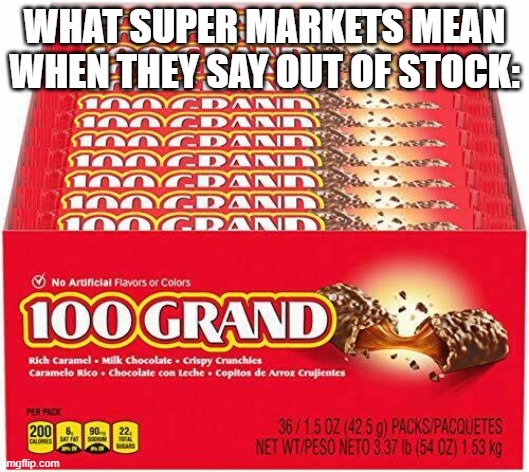 Every time | WHAT SUPER MARKETS MEAN WHEN THEY SAY OUT OF STOCK: | image tagged in memes,relatable | made w/ Imgflip meme maker
