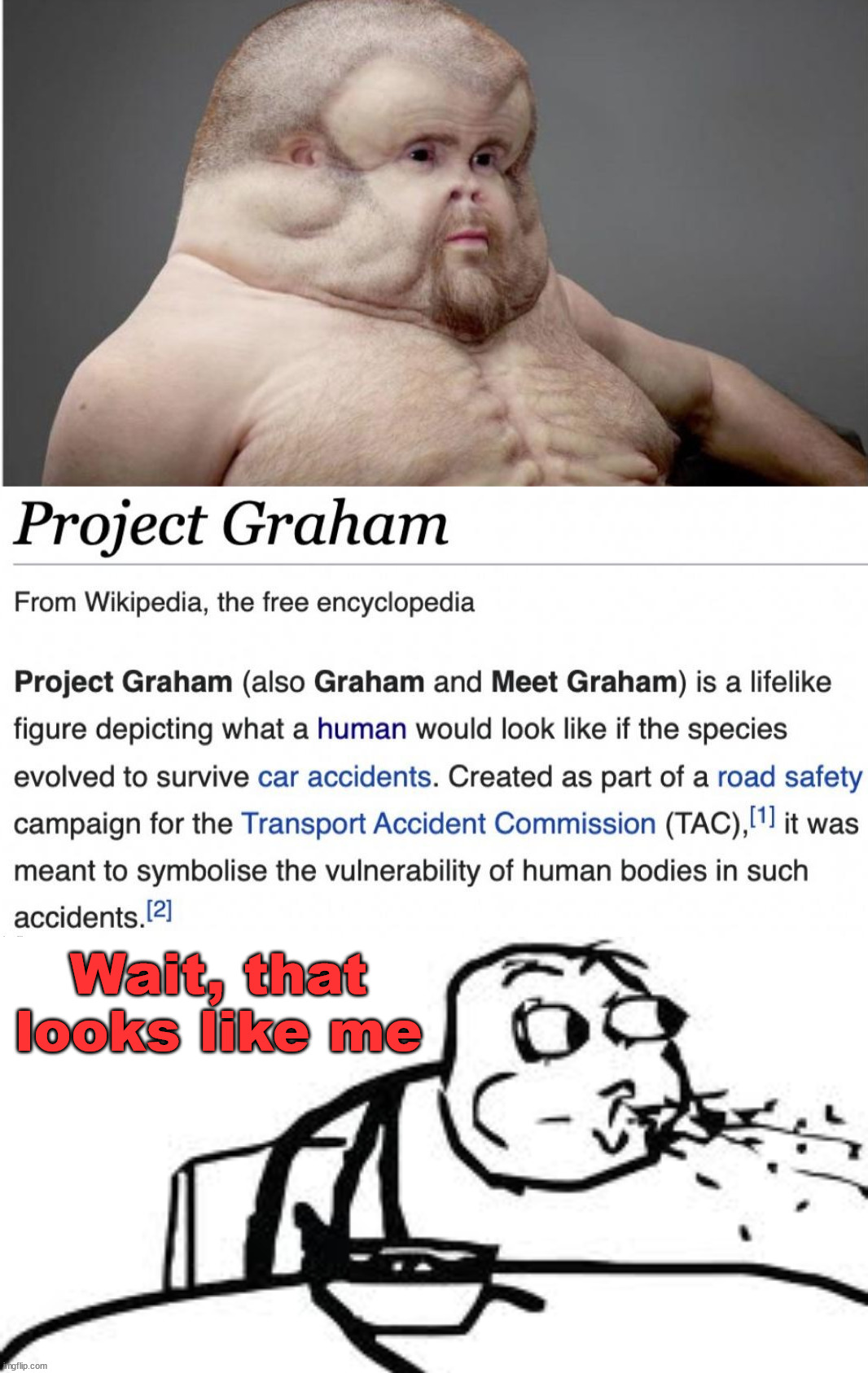Wait, that looks like me | image tagged in memes,cereal guy spitting,science | made w/ Imgflip meme maker