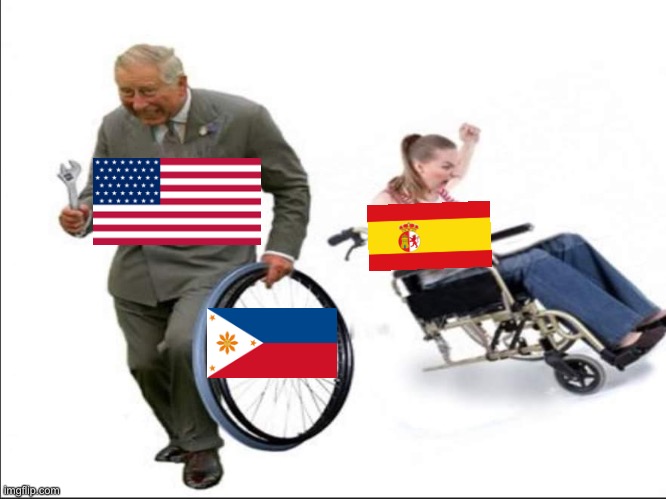 Spanish-American War: | image tagged in stolen bye,united states of america,philippines,spain | made w/ Imgflip meme maker