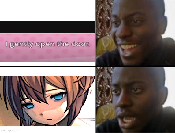 Oh yeah! Oh no... | image tagged in oh yeah oh no,ddlc,doki doki literature club,this is not okie dokie | made w/ Imgflip meme maker