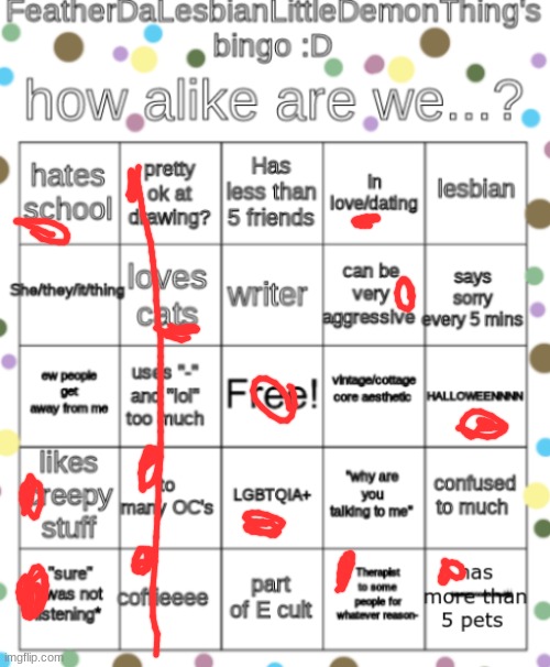 BIGNOOP BINGO I GOT IT | image tagged in featherdalesbianlittledemonthing's bingo | made w/ Imgflip meme maker