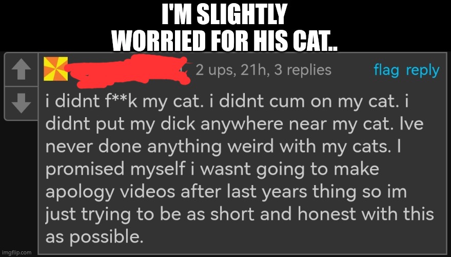 Extremely cursed | I'M SLIGHTLY WORRIED FOR HIS CAT.. | image tagged in cat | made w/ Imgflip meme maker