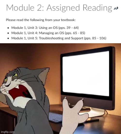 bro wants us to read like 60 pages today | image tagged in tom looking away from computer,happy reading | made w/ Imgflip meme maker