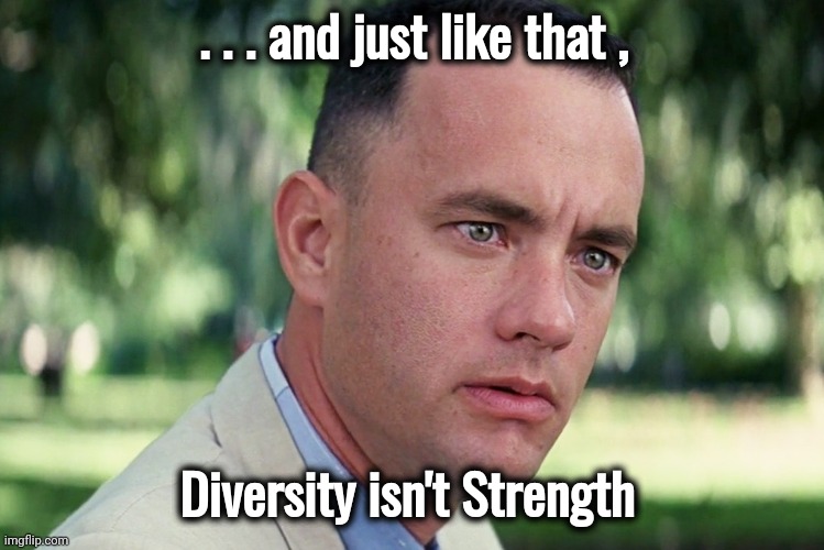 "Mow it or get off my lawn" | . . . and just like that , Diversity isn't Strength | image tagged in memes,and just like that,liberal hypocrisy,secure the border,politicians suck,not my immigrant | made w/ Imgflip meme maker