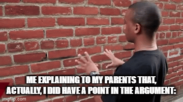 Relatable? | ME EXPLAINING TO MY PARENTS THAT, ACTUALLY, I DID HAVE A POINT IN THE ARGUMENT: | image tagged in gifs,relatable,parents,argument,funny memes | made w/ Imgflip video-to-gif maker