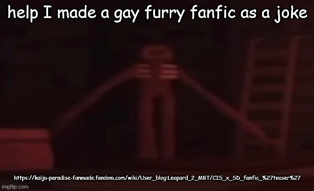 figure stare | help I made a gay furry fanfic as a joke; https://kaiju-paradise-fanmade.fandom.com/wiki/User_blog:Leopard_2_MBT/CIS_x_SD_fanfic_%27teaser%27 | image tagged in figure stare | made w/ Imgflip meme maker
