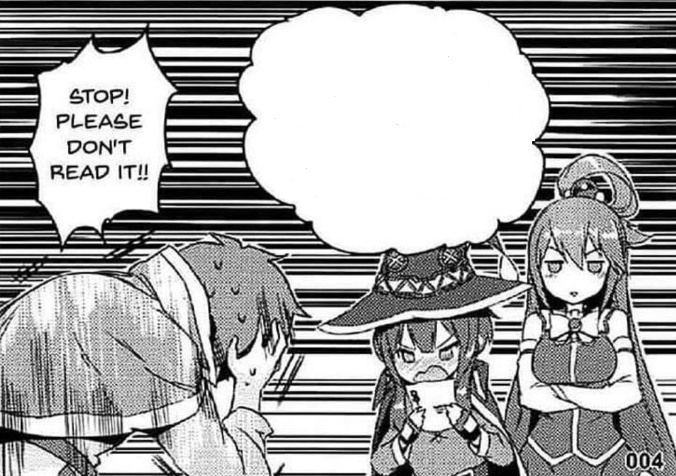 High Quality konosuba please don't read Blank Meme Template