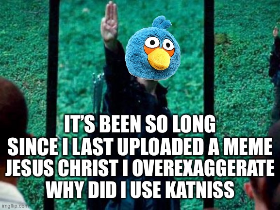 Bears | IT’S BEEN SO LONG SINCE I LAST UPLOADED A MEME; JESUS CHRIST I OVEREXAGGERATE WHY DID I USE KATNISS | image tagged in hunger games | made w/ Imgflip meme maker