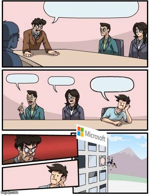 Microsoft Boardroom Meeting Blank Meme Template