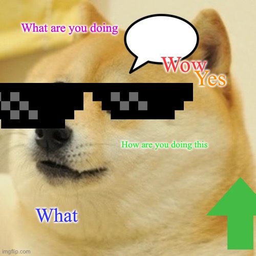 When doge is cool! | What are you doing; Wow; Yes; How are you doing this; What | image tagged in memes,doge | made w/ Imgflip meme maker