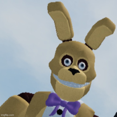 Spring Bonnie staring menacingly | image tagged in spring bonnie staring menacingly | made w/ Imgflip meme maker