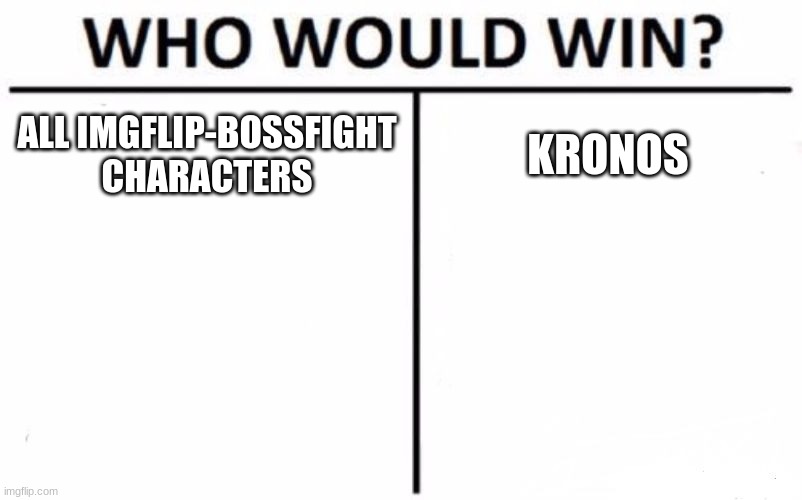 who would win? | ALL IMGFLIP-BOSSFIGHT CHARACTERS; KRONOS | image tagged in memes,who would win | made w/ Imgflip meme maker