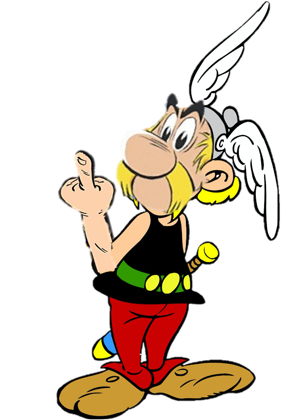 High Quality Asterix gives the bird Blank Meme Template