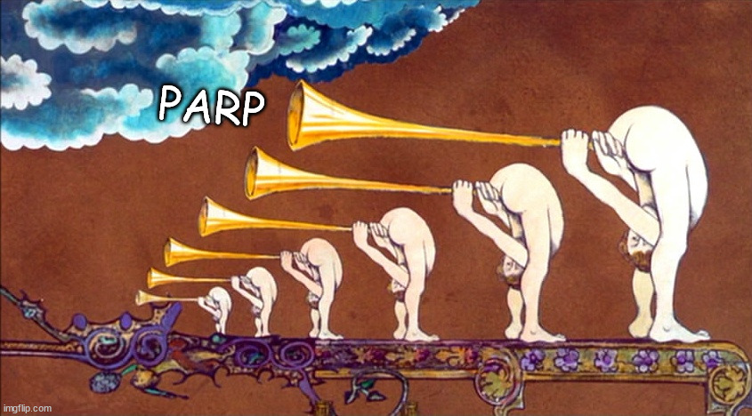 Monty Python - Ass Horns | PARP | image tagged in monty python - ass horns | made w/ Imgflip meme maker