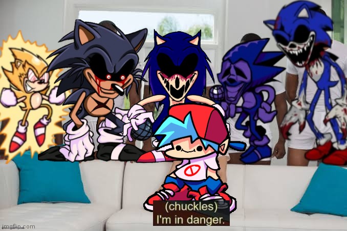 One girl five guys | image tagged in one girl five guys,friday night funkin,sonic exe | made w/ Imgflip meme maker