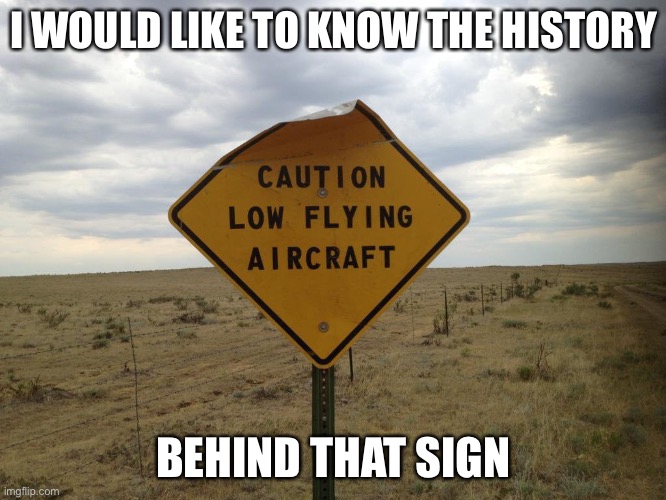 Did that got hit by the plane? | I WOULD LIKE TO KNOW THE HISTORY; BEHIND THAT SIGN | made w/ Imgflip meme maker