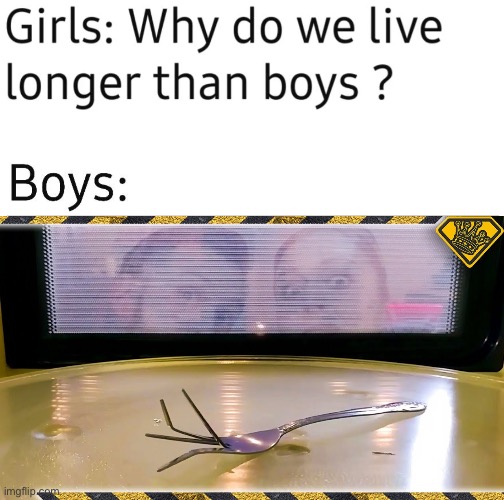image tagged in why do we live longer than boys | made w/ Imgflip meme maker