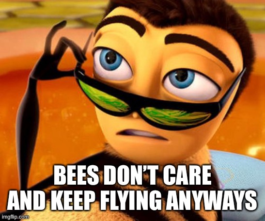 Bee Movie | BEES DON’T CARE AND KEEP FLYING ANYWAYS | image tagged in bee movie | made w/ Imgflip meme maker