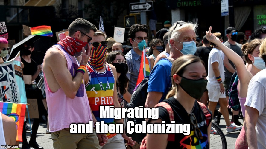 Migrating 
and then Colonizing | made w/ Imgflip meme maker