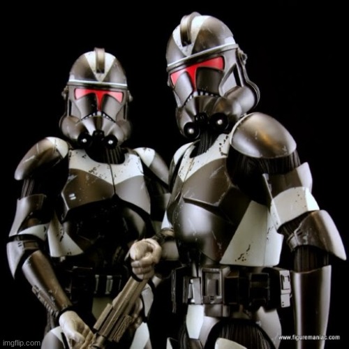 two clone troopers teamwork | image tagged in two clone troopers teamwork | made w/ Imgflip meme maker