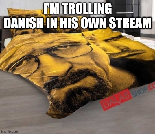 Breaking Bed | I'M TROLLING DANISH IN HIS OWN STREAM | image tagged in breaking bed | made w/ Imgflip meme maker