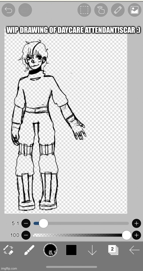Gets gay panic and gender envy from a character that was supposed to be a sona- | WIP DRAWING OF DAYCARE ATTENDANT!SCAR :) | made w/ Imgflip meme maker