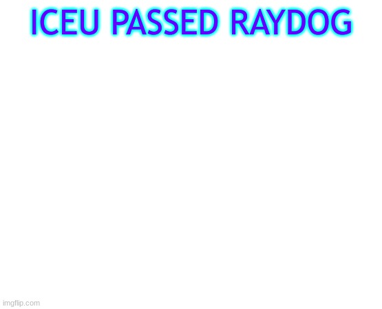 Untilled temp | ICEU PASSED RAYDOG | image tagged in untilled temp | made w/ Imgflip meme maker