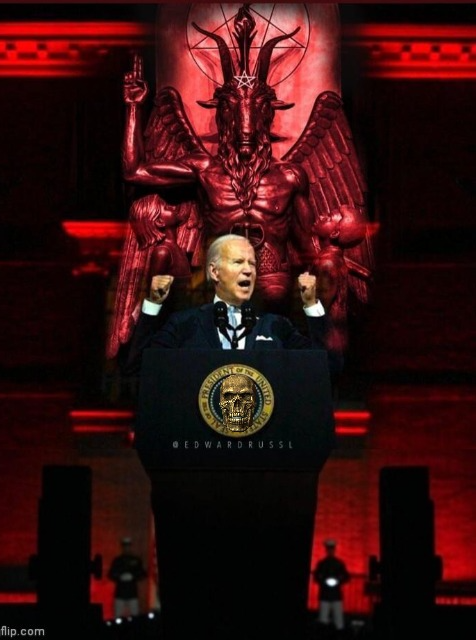 Baphomet and Biden Blank Meme Template