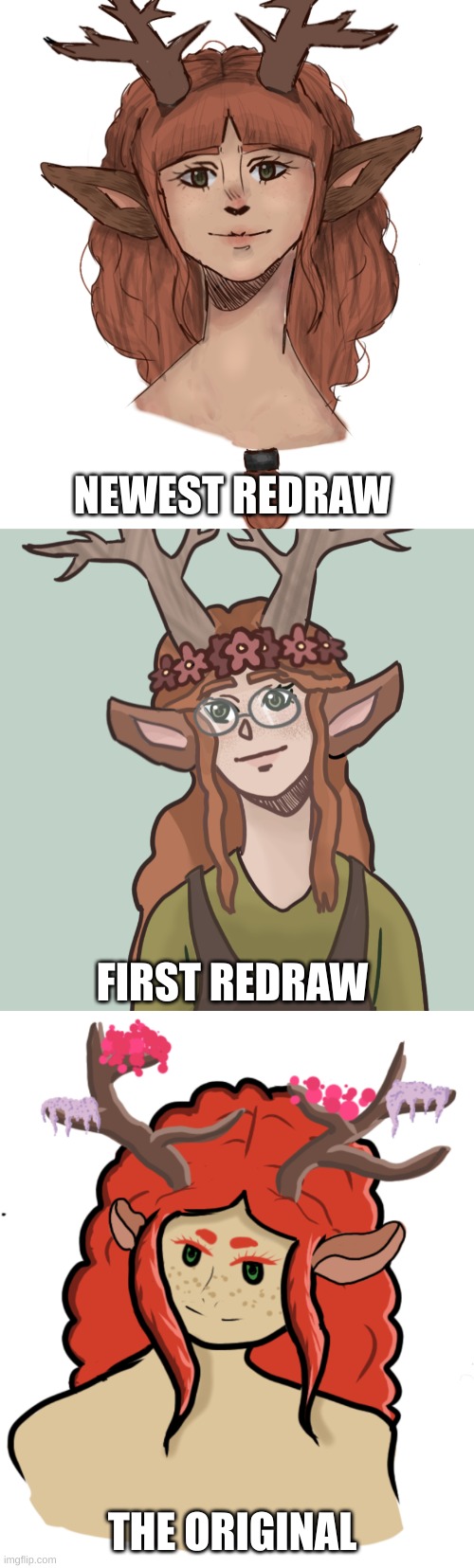 Okay I need to know which is better :,) | NEWEST REDRAW; FIRST REDRAW; THE ORIGINAL | made w/ Imgflip meme maker