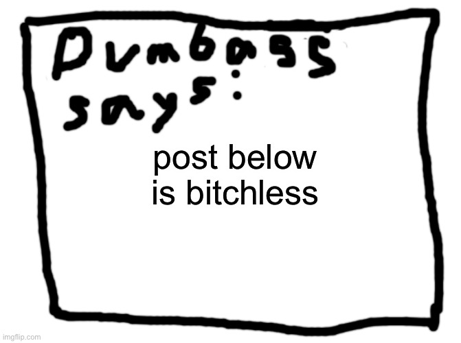 idk | post below is bitchless | image tagged in idk | made w/ Imgflip meme maker