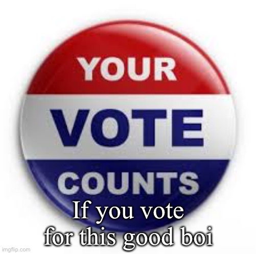 Vote | If you vote for this good boi | image tagged in vote | made w/ Imgflip meme maker
