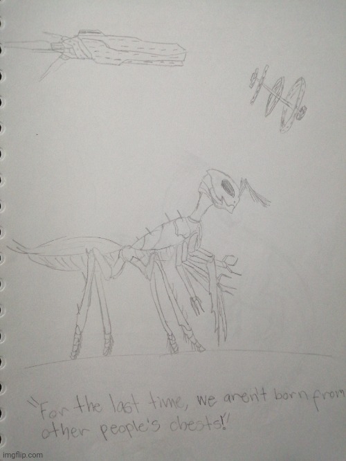 Another alien I made | image tagged in drawing,fantasy,creatures,aliens | made w/ Imgflip meme maker