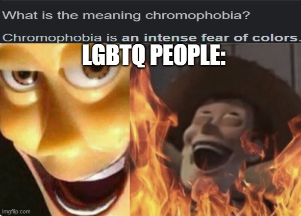 pls dont attack meh | LGBTQ PEOPLE: | image tagged in satanic woody no spacing | made w/ Imgflip meme maker