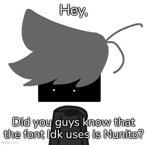 I usually use Arial- | Hey, Did you guys know that the font Idk uses is Nunito? | made w/ Imgflip meme maker