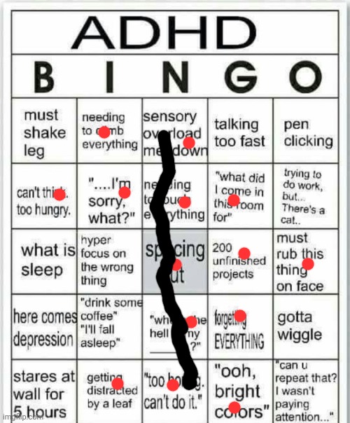 Bingo | image tagged in adhd bingo | made w/ Imgflip meme maker