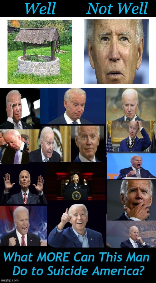 Serious Question . . . | Well; Not Well | image tagged in america last,joe biden,open borders,chaos and crime,spending and inflation,politcal humor | made w/ Imgflip meme maker
