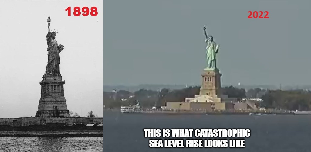 Catastrophic sea level rise | THIS IS WHAT CATASTROPHIC SEA LEVEL RISE LOOKS LIKE | image tagged in climate hypocrisy,climate change | made w/ Imgflip meme maker
