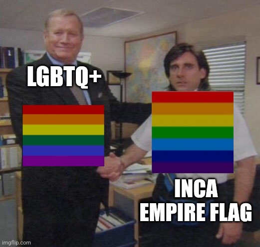 the office congratulations |  LGBTQ+; INCA EMPIRE FLAG | image tagged in the office congratulations | made w/ Imgflip meme maker