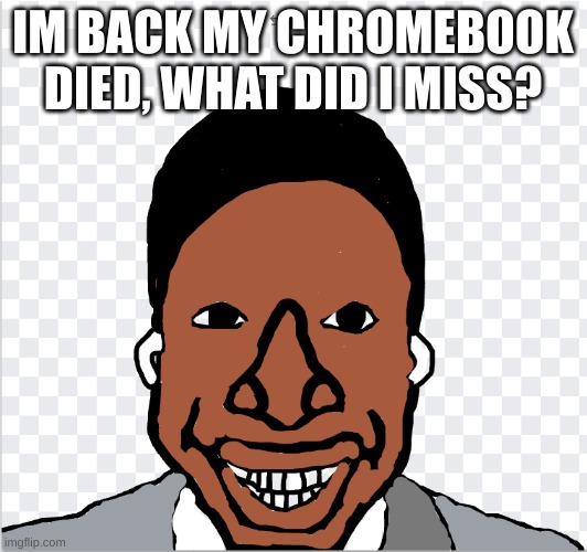 go ahead mom | IM BACK MY CHROMEBOOK DIED, WHAT DID I MISS? | image tagged in go ahead mom | made w/ Imgflip meme maker